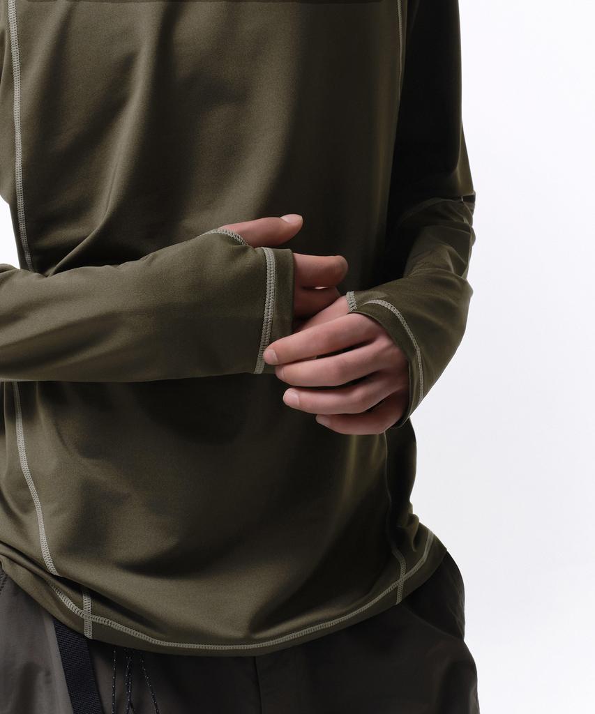MUSINSA STANDARD [City Leisure] Structured Mock Neck Long Sleeve T-Shirt [Olive Green]