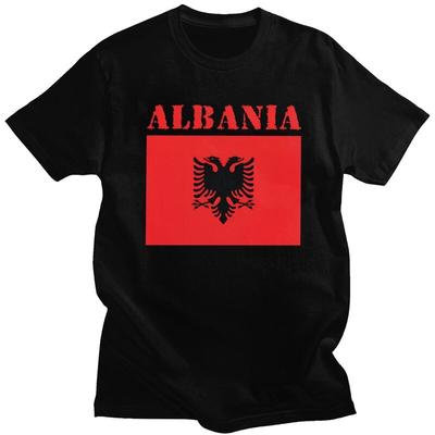 Individuelle Mode Albanien Flagge T-Shirts Herren Kurzarm T-Shirts Lässige Tee Tops Reine Baumwolle Übergroße T-Shirts Geschenk
