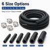 NBR Fuel Hose with Clamps Oil Resistant 4mm 5mm 6mm 8mm 10mm 12mm Diesel Pipe for Vehicle Plumbing Repair and Maintenance