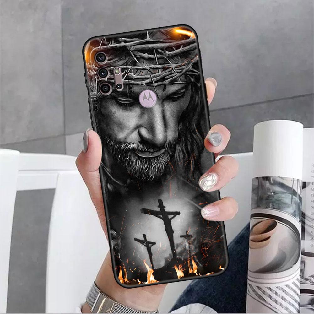 Hülle für Motorola G30 G60 G9 Play One Fusion Plus Edge 20 G8 Power Lite G22 G50 G200 G51 G71 G31 Telefonhülle Jesus Mein Gott Funda