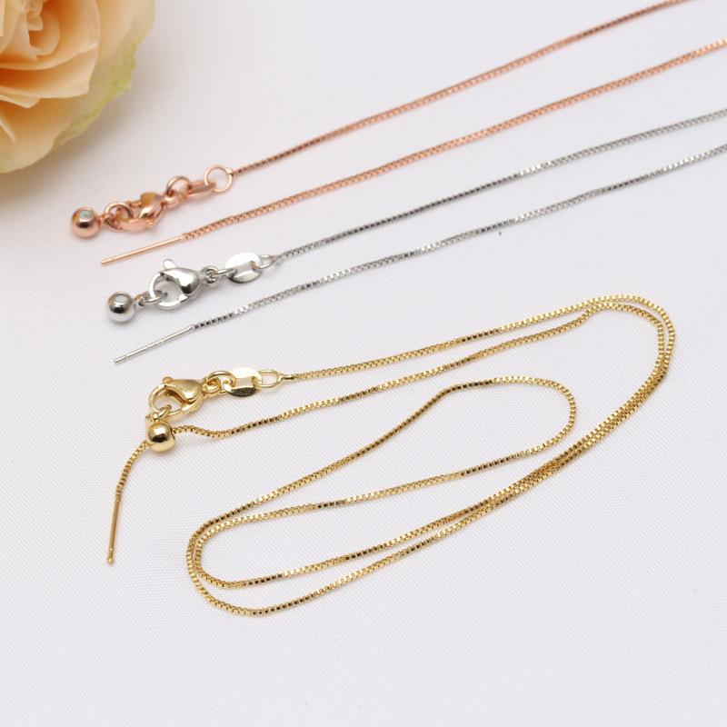 Diy Handmade 14K Bag Gold Color Retention, Chain Universal Chain Adjustment Box Chain Copper Plated Color Retention Necklace
