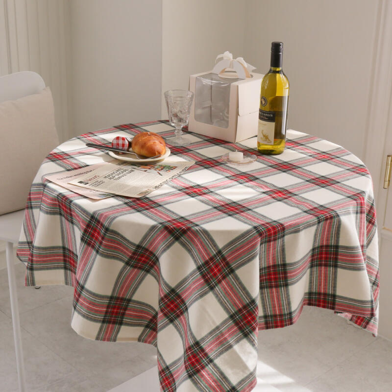 Holly Check Tablecloth Side Tablecloth M (90cmx140cm) Green Check