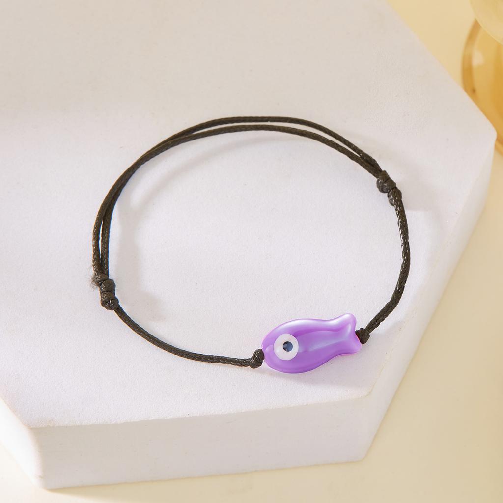 Minimalist Cartoon Ceramic Fish Bracelet for Women Men Cute Colorful Animal Handmade Braided Bracelet Lucky Friendship Jewelry