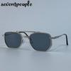 Steampunk Square Vintage Sunglasses Men  Luxury Brand Trendy Metal Double Beam Sun Glasses Classic Driving Shades For Male