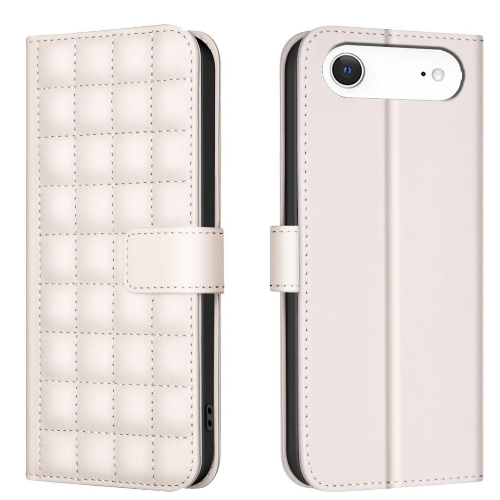 For iPhone 17 Air Leather Case BINFEN COLOR Square Grid Wallet Stand Phone Cover