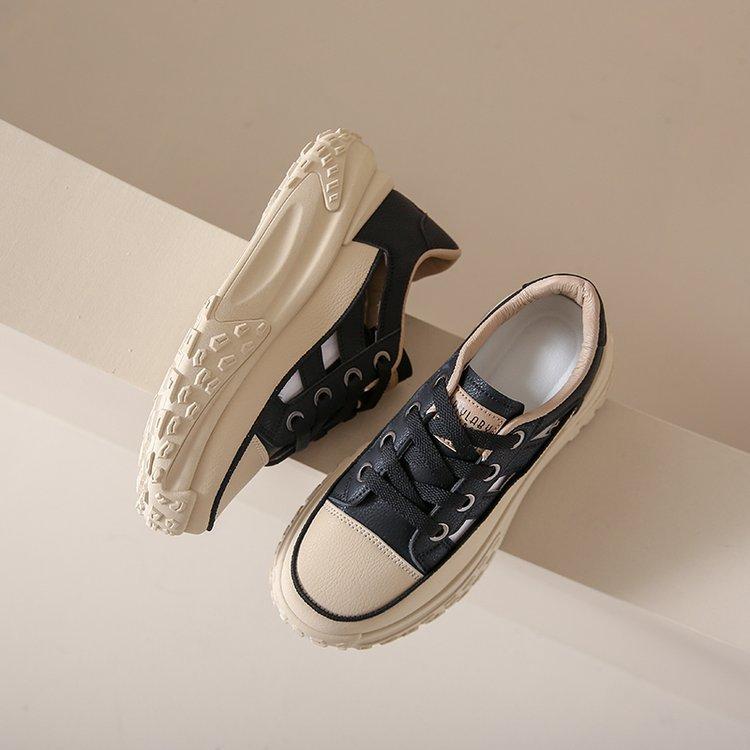 

Женская обувь, Женские кроссовки, Белые туфли на толстой подошве, увеличивающие рост, Низкие, с круглым носком, на шнуровке, повседневные 40 чёрный