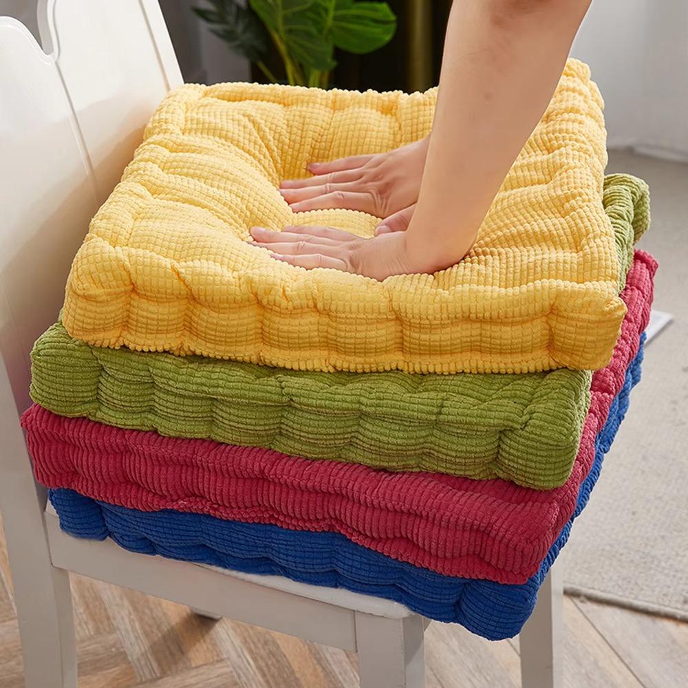 Solid Color Tufted Seat Cushion Square/Round Sofa Cushion Seating Pillow Floor Cushion  Student