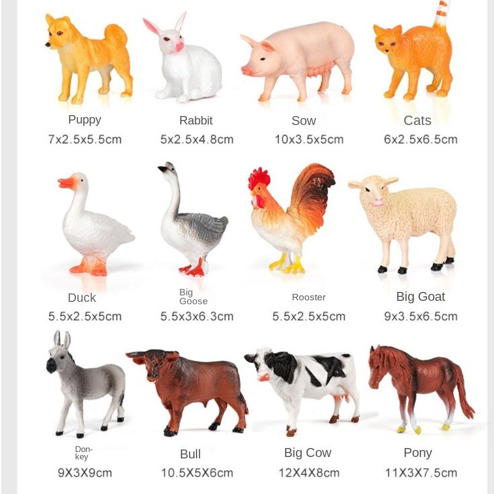 Simulation Farm Animal Model Toy Mini Lifelike Animal Figurines Animal Action Figures  for Children