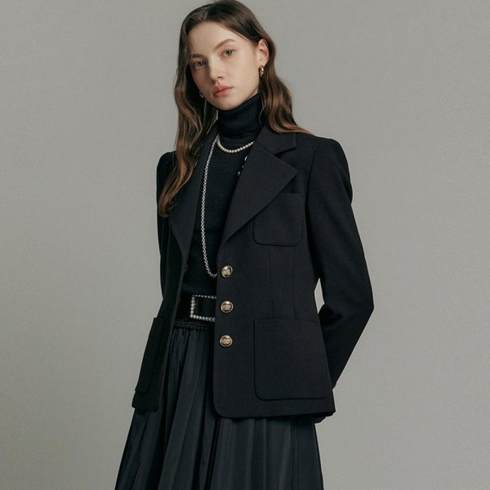 MAXZA Однобортный приталенный пиджак Cc10qj301on blacks/LL