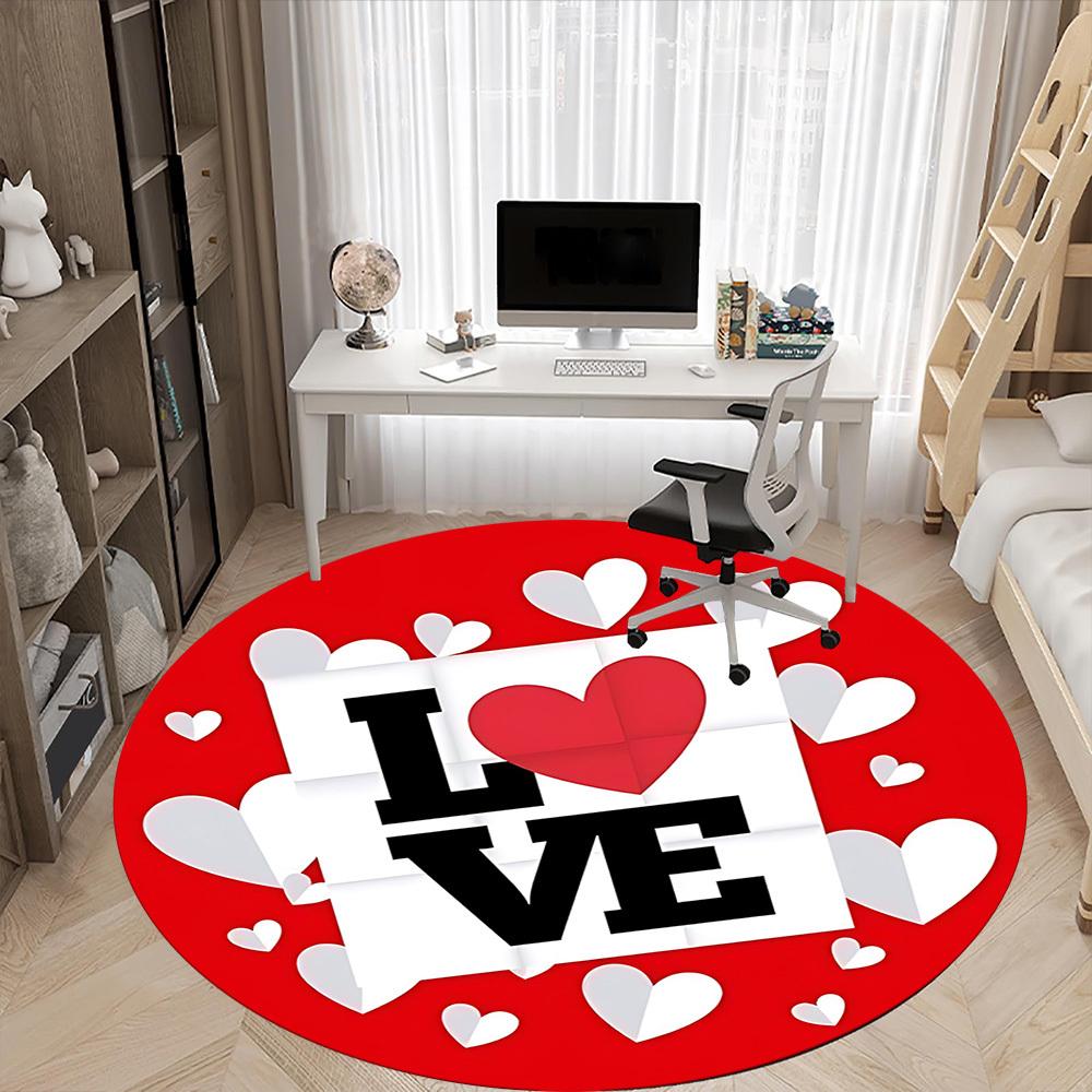 1pc Love Hearts Chair Carpet for Office - Durable, Ideal for Chair Mats, Stylish & Functional Decorative Rug Yy260130019