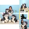 Cute Grey Short Plush Lucife Cat Doll Stuffed Animal Toy For Teenagers 30/45/60/80cm