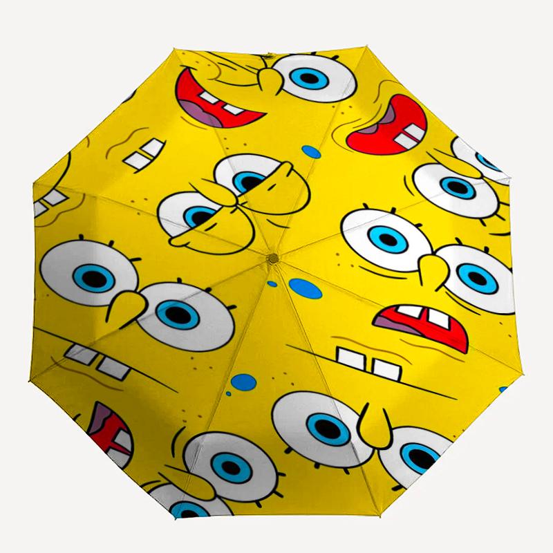 SpongeBob SquarePants Theme Automatic Umbrella, Lightweight & Portable, 8 Rib, Perfect for Outdoor Travel, Birthdays, Christmas, Gifts.