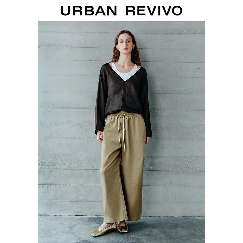 

UR 2025 Женская блузка-кейп свободного кроя с неровным подолом L (XL-XXL)