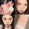 4 Farben Rosa Pfirsich Rouge Puder Creme Palette Highlighter Matt Expandierende Farbe Aufhellendes Gesichts Rouge Make-up Wangenfarbe