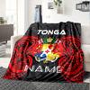 Tonga Coat Of Arms Custom Name Blanket Comfortable Soft Lightweight Allseason Multipurpose Blanket For Picnics Sofas Offices Beds Living Rooms Gifts