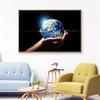 Modern Wall Art Space Stars Nebula Planets Hands Earth Globe Poster Canvas Painting for Living Room Home Decor Salon Maison Art