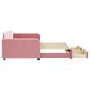 Daybed Extendable with Drawers Pink 90x200 cm Velvet