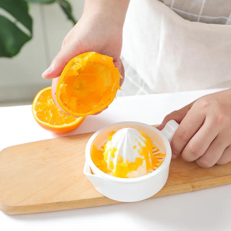 Manuell Plastisk Apelsinjuicer Kök Apelsin Citronpress Bärbar Citrusjuicer Multifunktionell Fruktjuicer Kökstillbehör