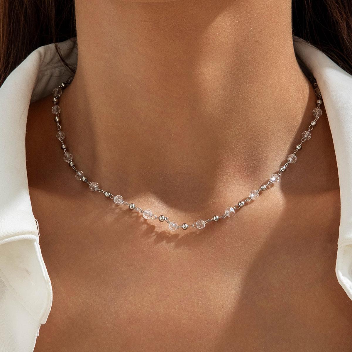 Temperament imitation pearl necklace ins high-end design sense niche versatile collarbone neck chain