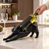 Cat Lover Decor 3D Printed Wine Bottle Holder, Minimalist Geometric Shaped Stable Support Rack for Home Bar Counter, Gift Lovers Decorative