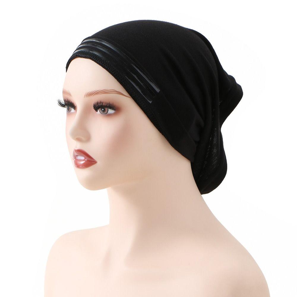Antislip Strips Elastic Turban Hat Stretch Material Undercap Scarf Muslim Hijab Cap  Islamic Wear