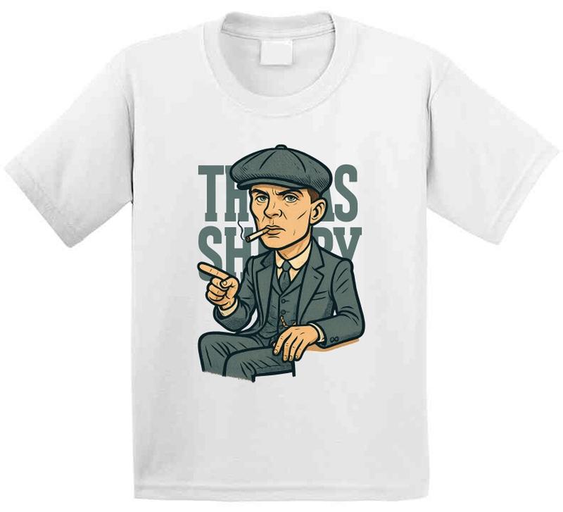 Thomas Shelby Peaky Blinders Tv Show Caricature Retro Look Fan Unisex T-Shirt L