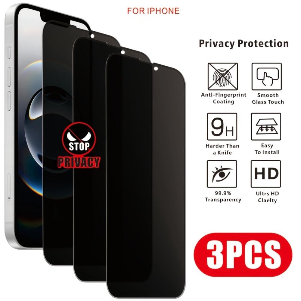 

3 шт. Защитная пленка для конфиденциальности Подходит для iPhone 16 15 Pro Max 14 13 12 11 Pro Mini 15 16 Plus XR XS Max 7 8 Защитное стекло iPhone 17 pro max чистый
