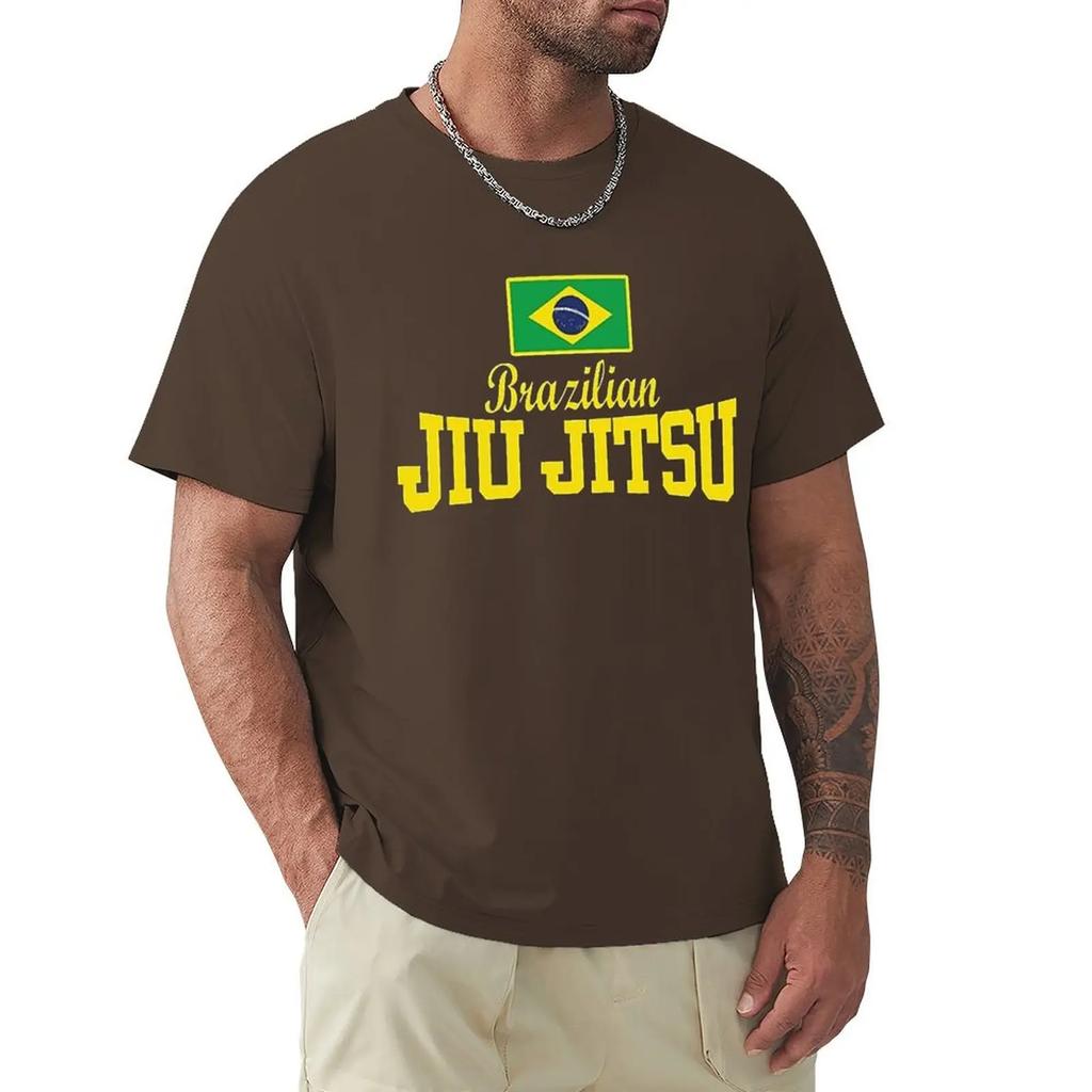 Flag Text BJJ Judo Brazilian Jiu Jitsu Men's T Shirt Harajuku Short Sleeve T-shirt Cotton Graphics Tshirt Tops