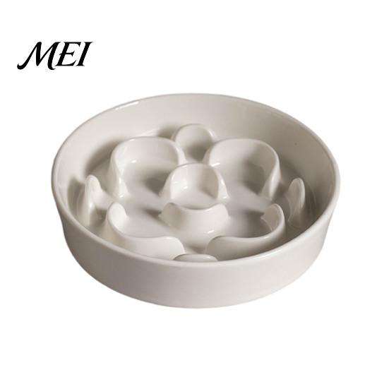 Chew Resistant Pet Bowl Elevated Slow Feeder, Ceramic Dog with Stand, Prevents Raised Cat Choking, Protects Spine, Food for Cats Dogs Feeder Pets