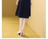 Plus Size Women's Spring/Summer Seven-Sleeve Lapel Shirt Dress - Light Mature Style, Button-Down A-Line with Patchwork Design.