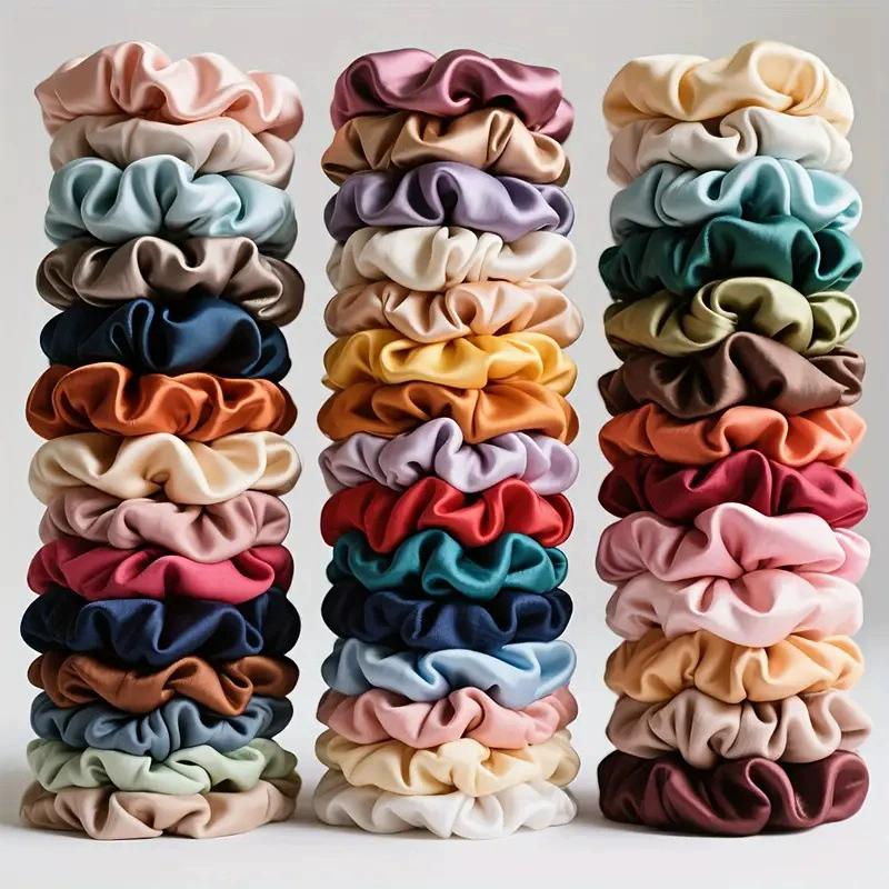 

WTEMPO Multicolor Hair Ties Scrunchie Elegant Hair Bands Women Soft Hair Accessories Women for Parties Daily Wear 30pcs різнокольоровий