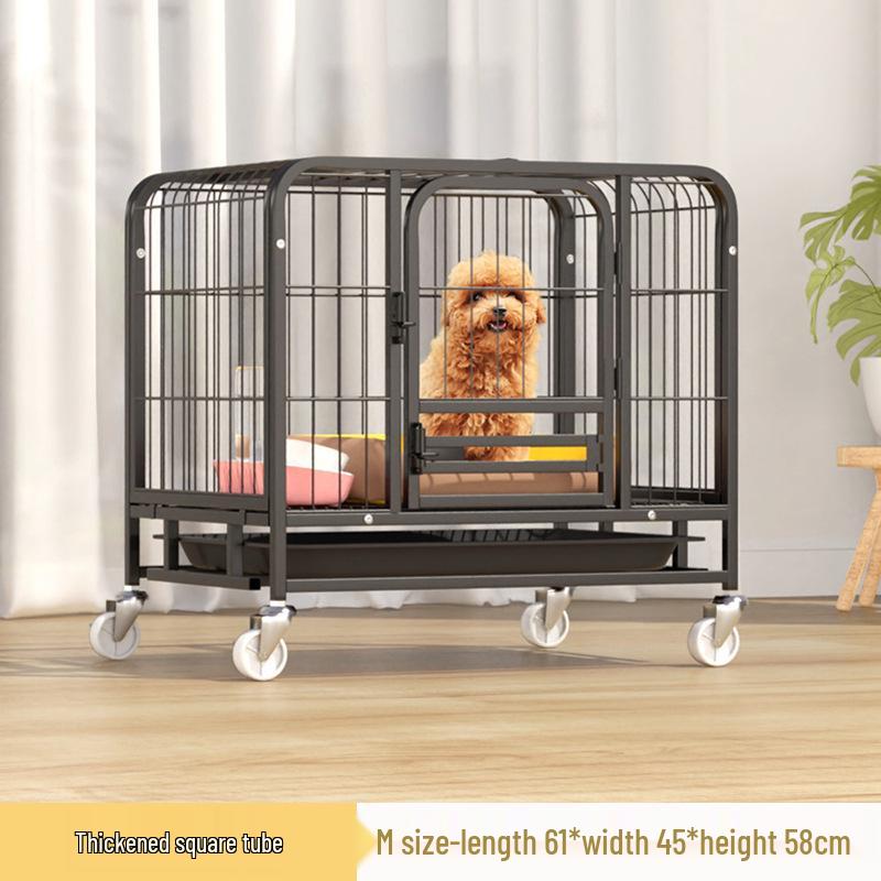 Medium & Large Dog Indoor Kennel with Full Square Tube Design and Built-in Toilet