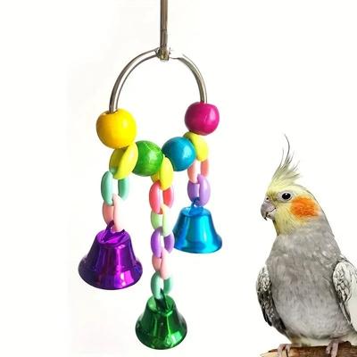 Vogelglocken Spielzeug Hängende Käfigglocke mit Süßem Klang Bunte Holzperlen Glocken für Unzertrennliche Graupapageien Kakadu Sittich Spielzeug