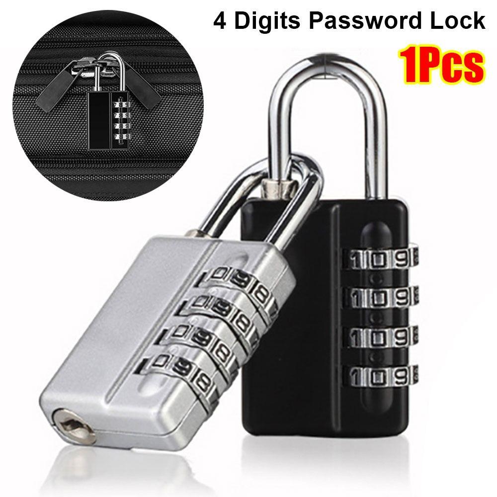 1Pcs Durable with Key Combination Padlock Zinc Alloy 4 Digits Backpack Zipper Lock Dormitory Cabinet Password Lock
