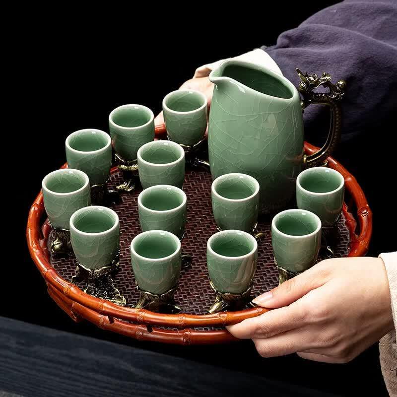 UOSO Light Luxury Ceramic Zodiac Baijiu Set