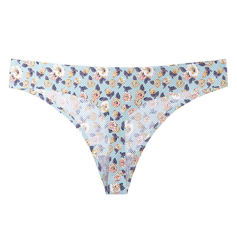 Damen Slips mit niedriger Taille und Aufdruck, sexy Höschen, nahtloser Tanga, weiblicher G-String, atmungsaktive Unterhose, Unterwäsche