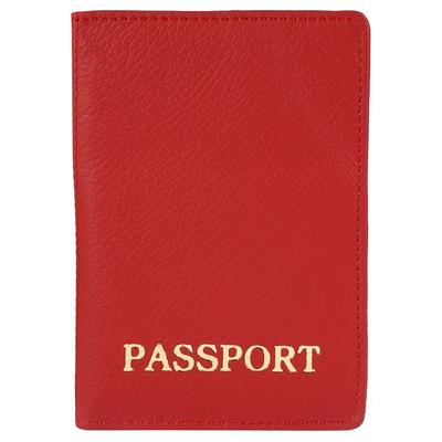 Étui passeport - Steinmeister - Cuir d'agneau rouge - Format vertical compact - 3 fentes cartes