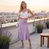 Elegante Gonna Midi da Donna con Drappeggio Fluido, Vestibilità Valorizzante per l'Uso Quotidiano