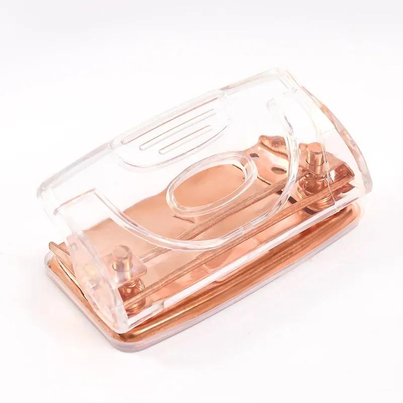 Nordic Style Simple Advanced Transparent Office Supplies Rose Gold Stapler Staple Remover Hole Punch Scissors School Stationery