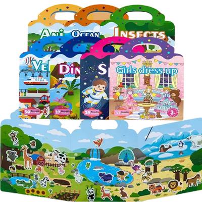 Montessori Quiet Book for Children Puzzle Word Recognition Early Education Enlightenment Stickers Toy Book for Kids