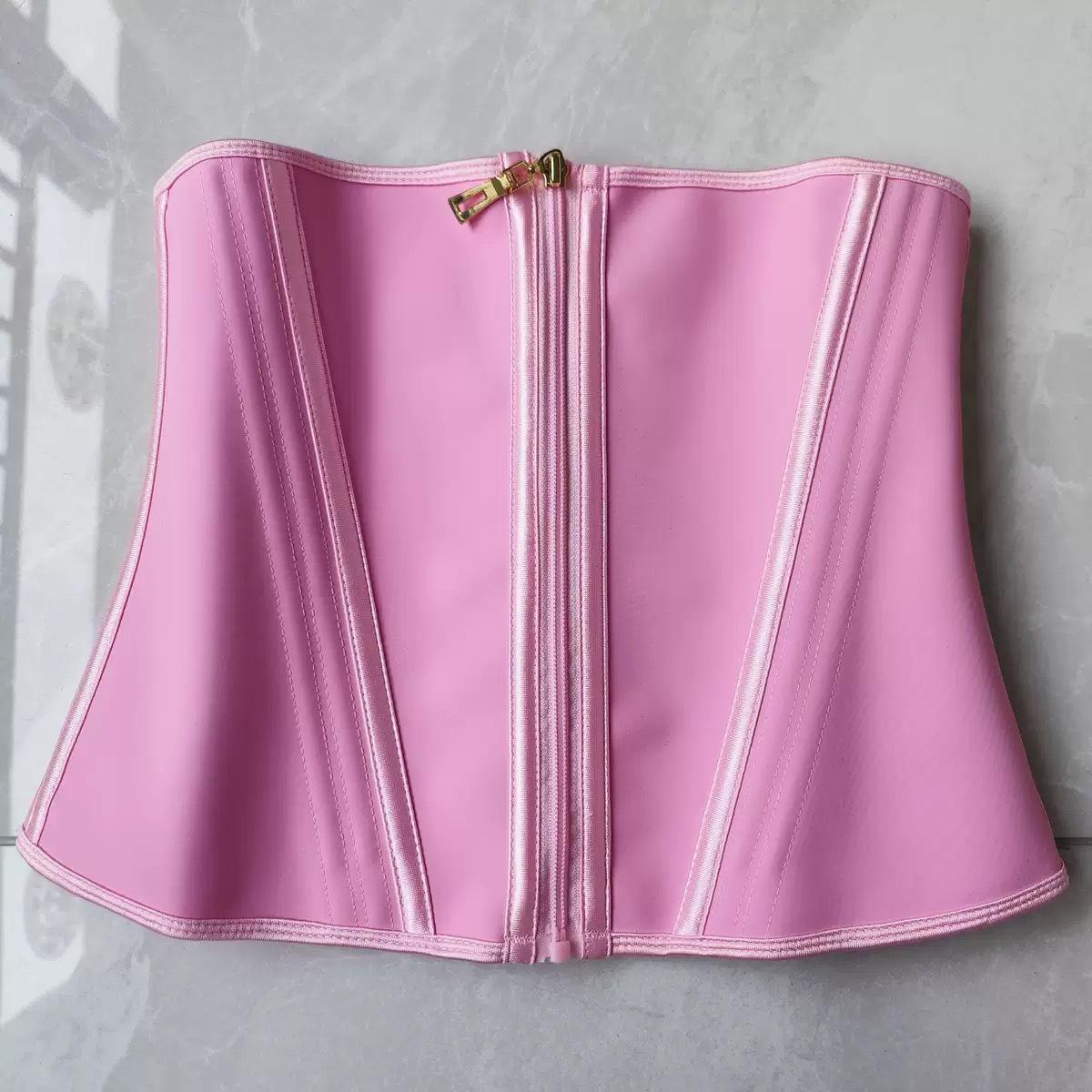 

Gold Zipper Mesh Waist Tie Belly Belt Shapewear Waist Bound Belt Sports Waist Tie Waist Seal 3XL рожевий