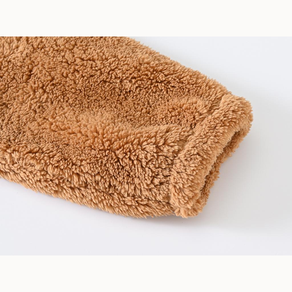 Herbst und Winter Fleece Kinderjacken für kleine und mittelgroße Kinder Splicing Ribbon Casual Zipper Jacke Warmer Pelzmantel