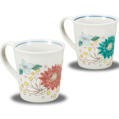 Set de perechi de căni elegante Waza no Kura Kutani Ware Hanahana Pottery Vesela de masă de marcă de lux Fabricată în Japonia