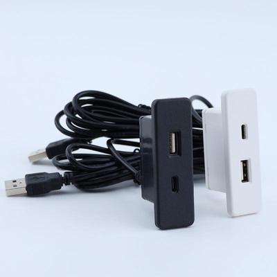 1Pcs Recessed Desk Socket Hidden Power Strip With Usb-A And Type-C 1.8 Meters Extension Cord For Home Office