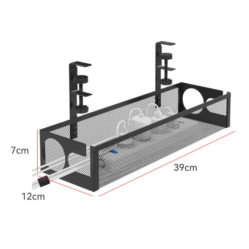 No Drilling Under Desk Wire Management Tray Retractable Cable Organizers In Home Office PC Router Data Wire Metal Storage Rack