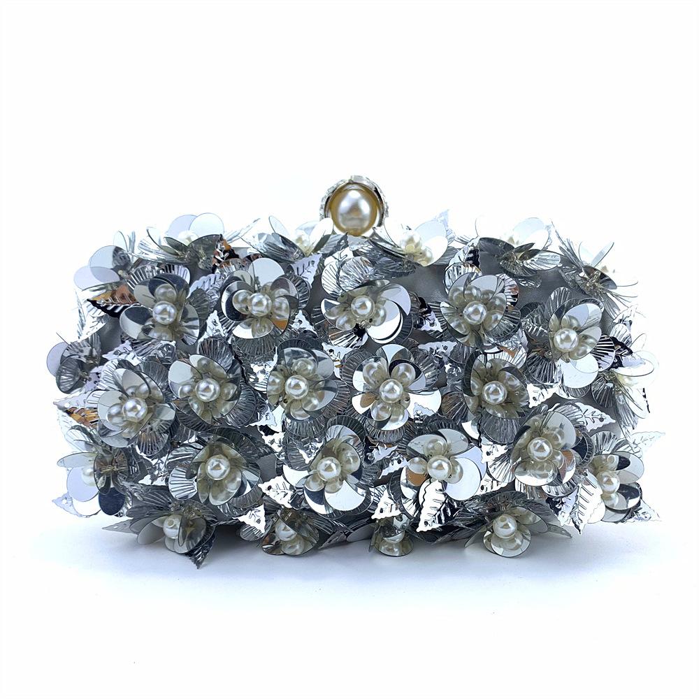 

Gradual change flower sequined clutch bag, ladies dinner dress bag