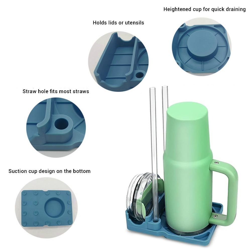 Suction Cup Design Cup Drainer Rack Food Grade Silicone Water Bottle Holder Bottle Drying Rack Bar