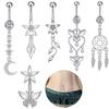Stainless Steel Belly Ring Flower  Navel Belly Button Rings Butterfly Navel Ring Navel Piercings Body Jewelry