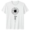 Daisy Love Minimalist Floral Design Womens T-Shirt Daisy Flower Botanical