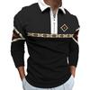 Neues Herren Sweatshirt mit Reißverschluss, lässig, slim fit, Herren Poloshirt mit Streifen und Digitaldruck, lange Ärmel